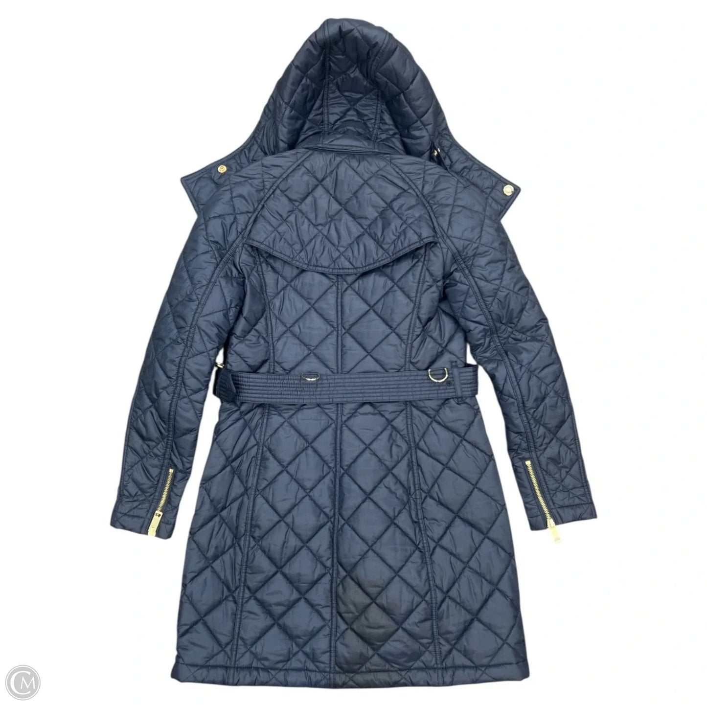 Coat Luxury Designer By Burberry In Blue, Size: Xs