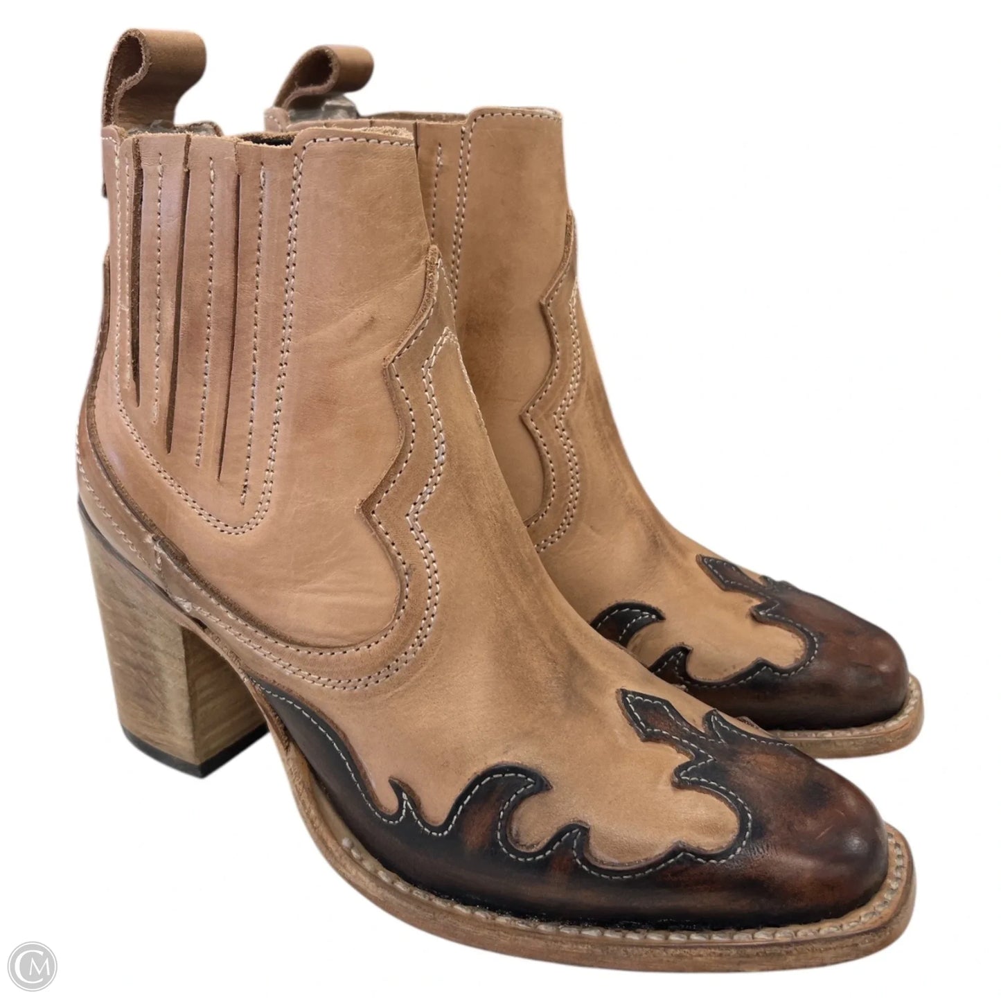 Boots Ankle Flats By Freebird In Beige, Size: 6
