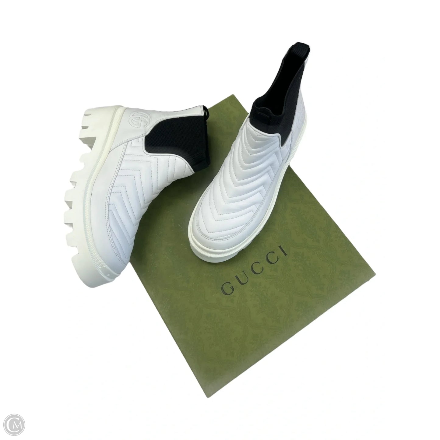 Boots Luxury Designer By Gucci In White, Size: 8