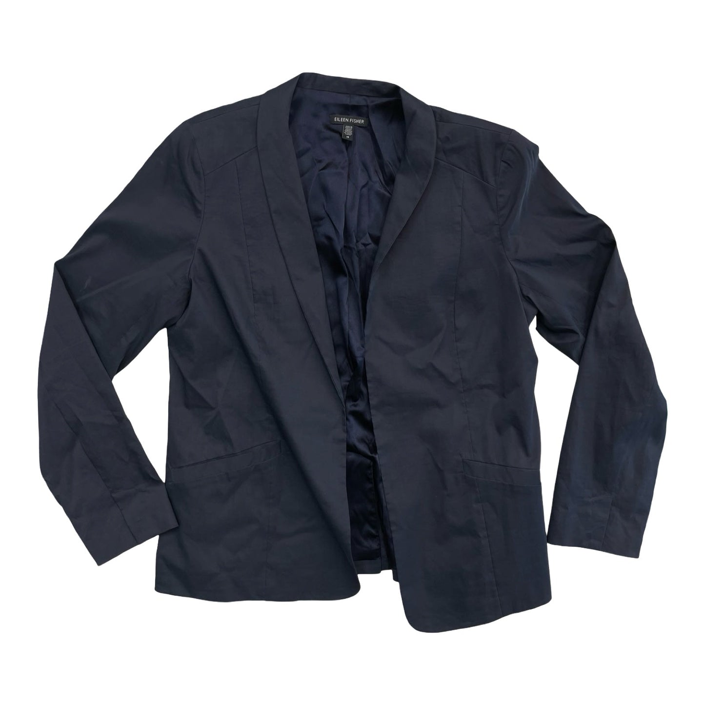 Blazer Designer By Eileen Fisher In Navy, Size:14