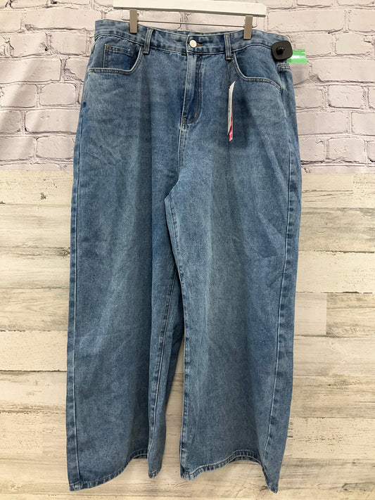 Jeans Wide Leg By Clothes Mentor In Blue Denim, Size:1X
