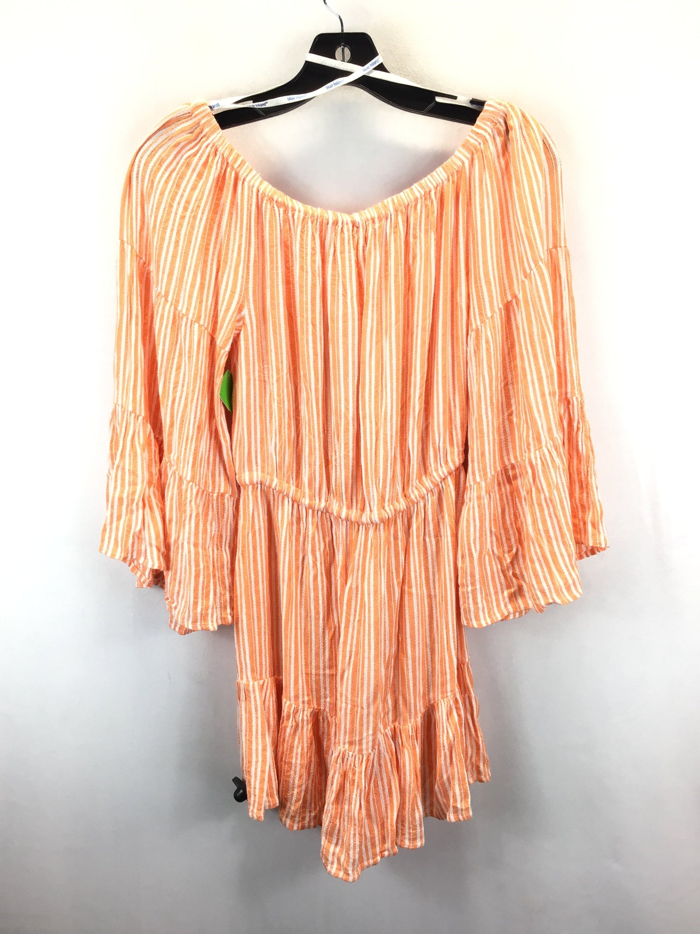 Orange & White Dress Casual Short Clothes Mentor, Size S