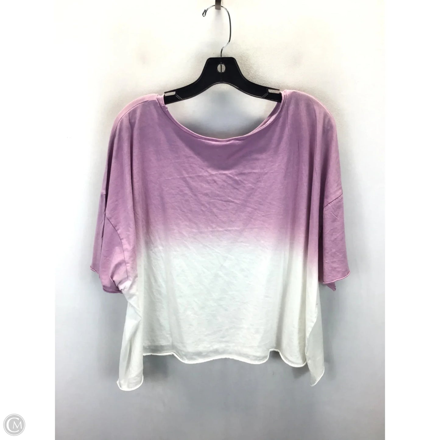 Top Short Sleeve Basic By Sew In Love In Purple & White, Size: L