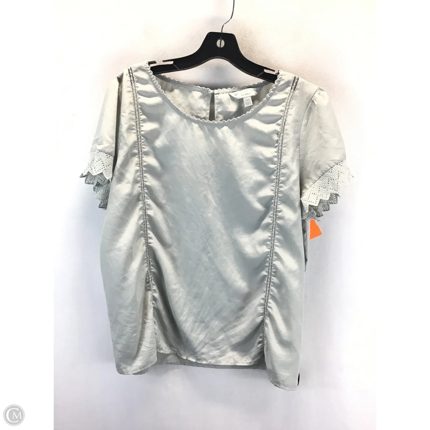 Blouse Short Sleeve By Lc Lauren Conrad In Grey, Size: Xxl