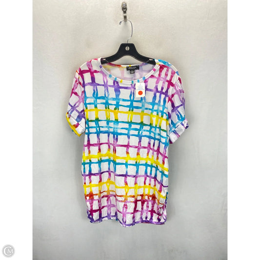 Top Short Sleeve By Rouge In Rainbow Print, Size: 3x