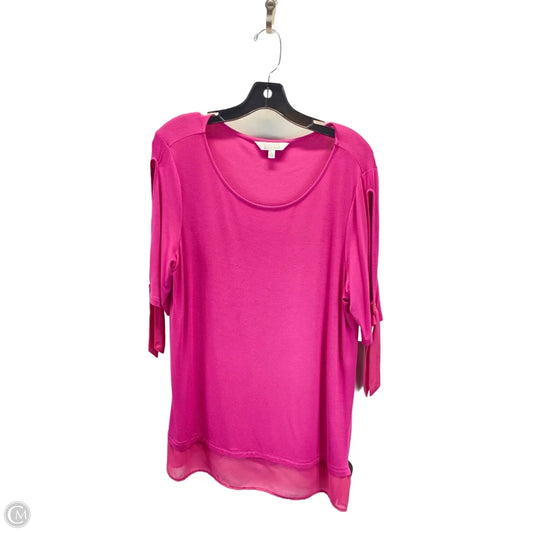 Top Short Sleeve By Ellen Tracy In Pink, Size: L