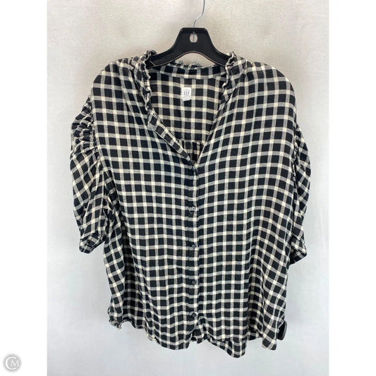 Top Short Sleeve By Gap In Black & White, Size: Xxl