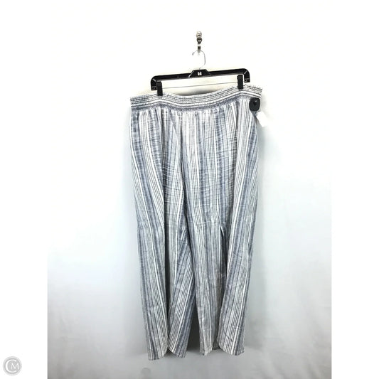 Pants Linen By Avenue In Blue & White, Size: 1x
