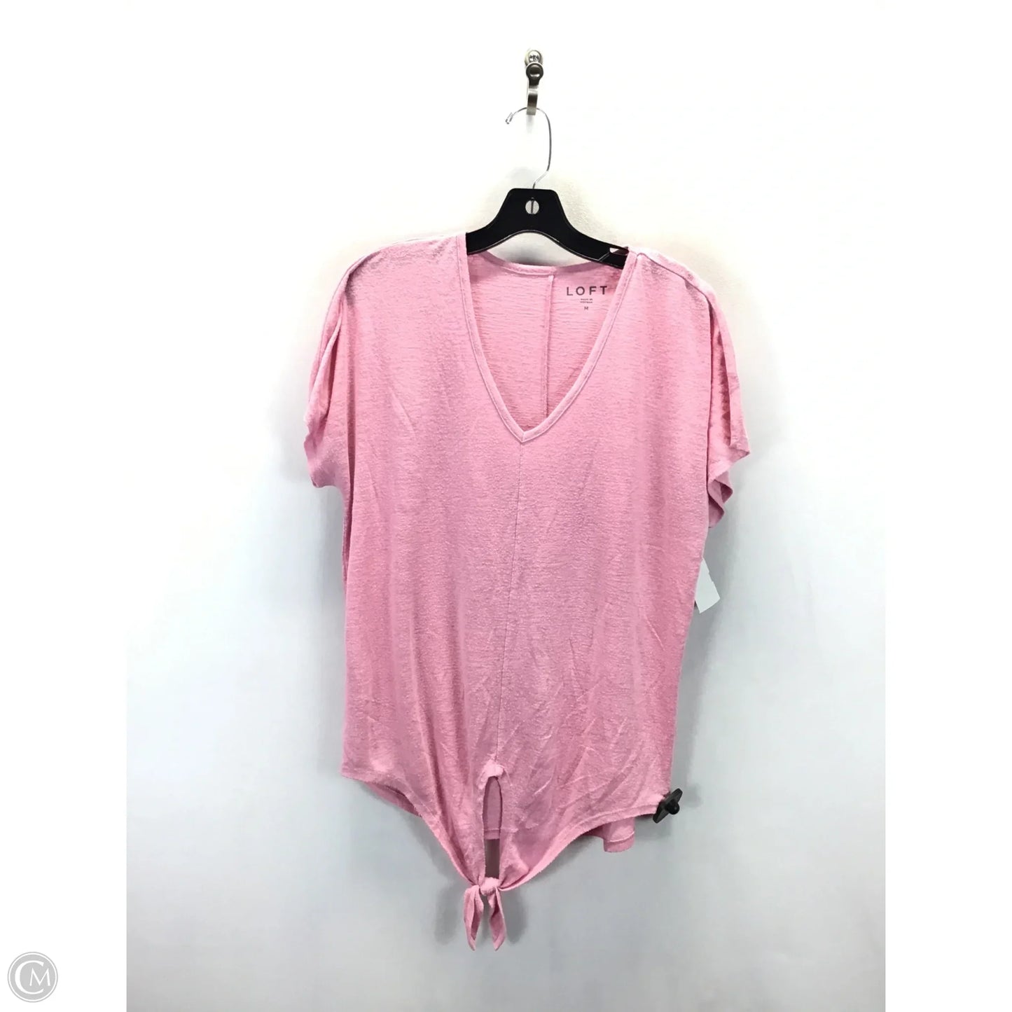Top Short Sleeve Basic By Loft In Pink, Size: M