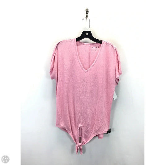 Top Short Sleeve Basic By Loft In Pink, Size: M