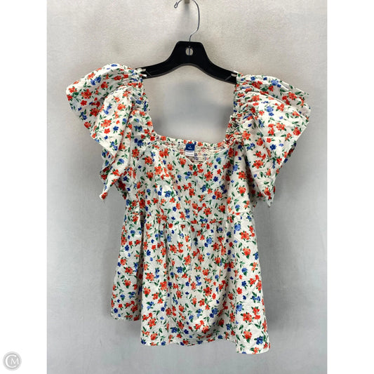 Top Short Sleeve By Old Navy In Blue & Red & White, Size: S