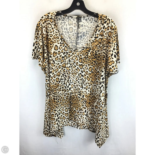 Top Short Sleeve By Clothes Mentor In Leopard Print, Size: 2x