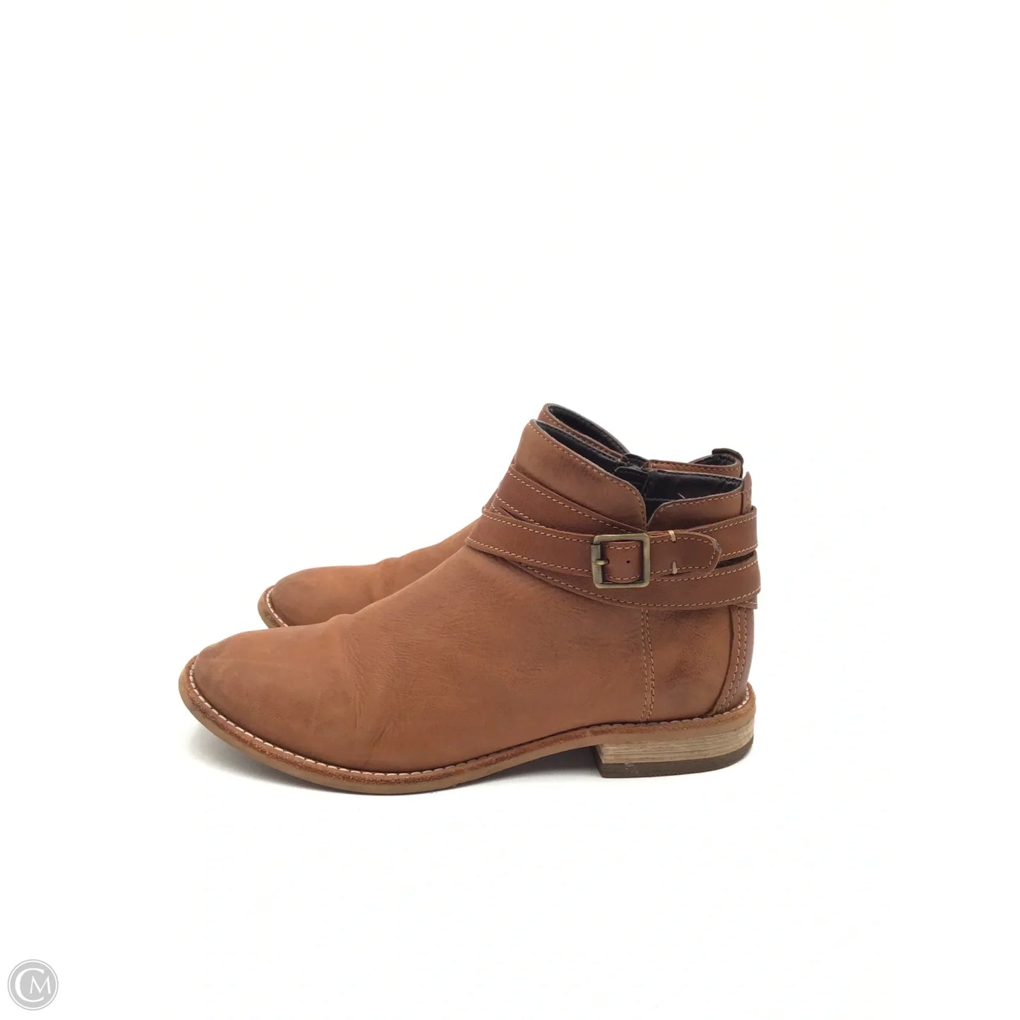 Boots Ankle Flats By Clarks In Brown, Size: 8