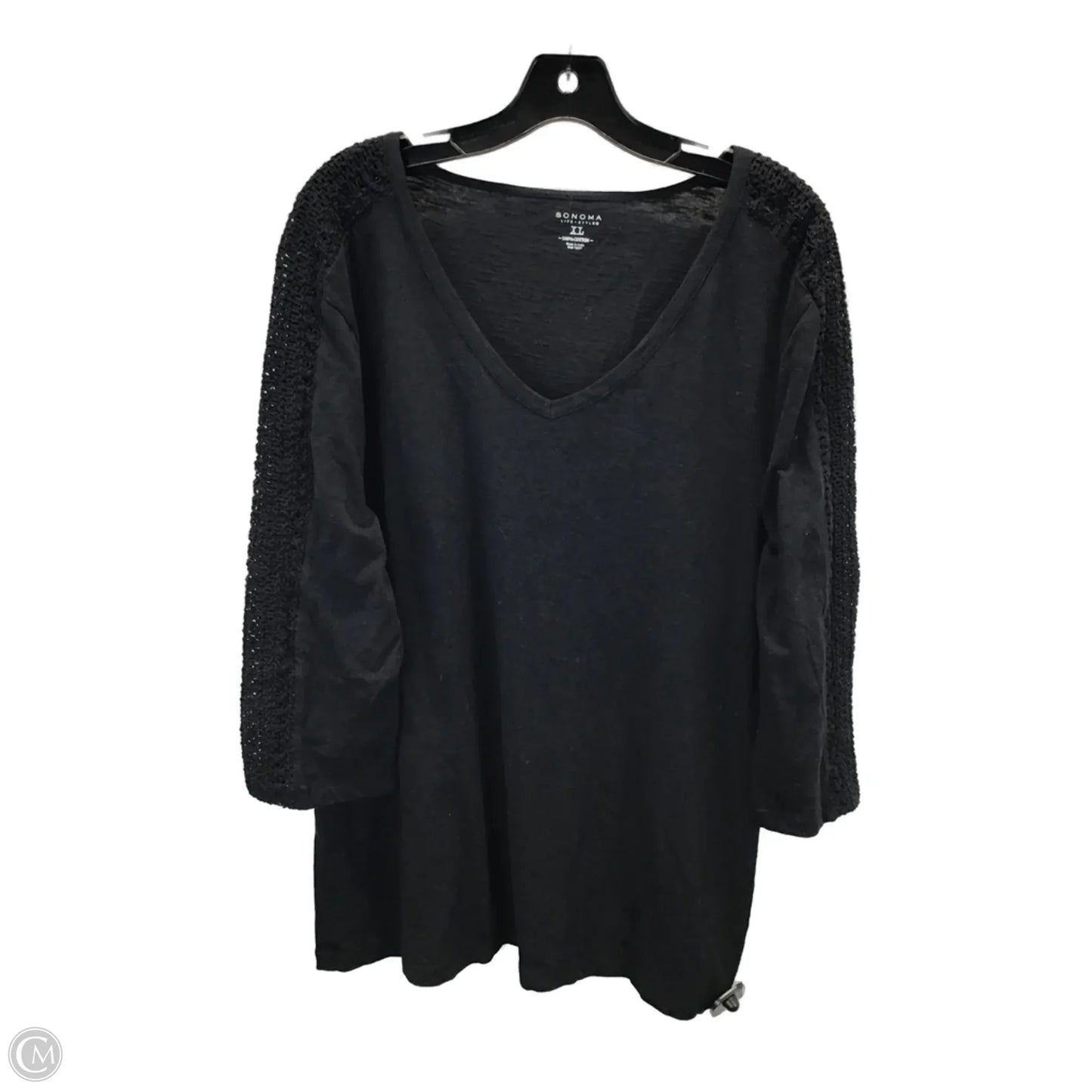 Top Long Sleeve By Sonoma In Black, Size: Xl