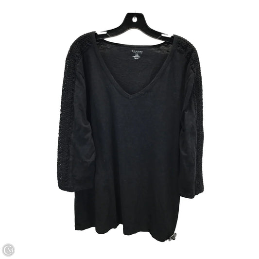 Top Long Sleeve By Sonoma In Black, Size: Xl