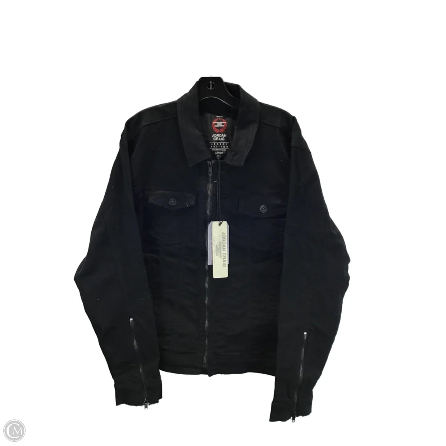 Jacket Denim By Clothes Mentor In Black, Size: L