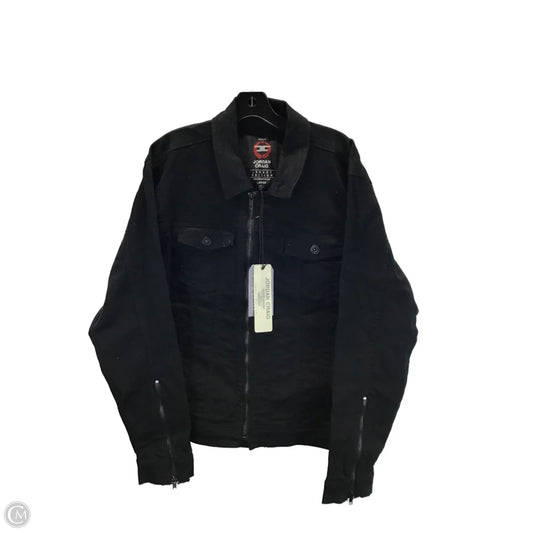 Jacket Denim By Clothes Mentor In Black, Size: L