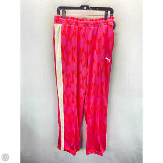 Athletic Pants By Puma In Pink & White, Size: M