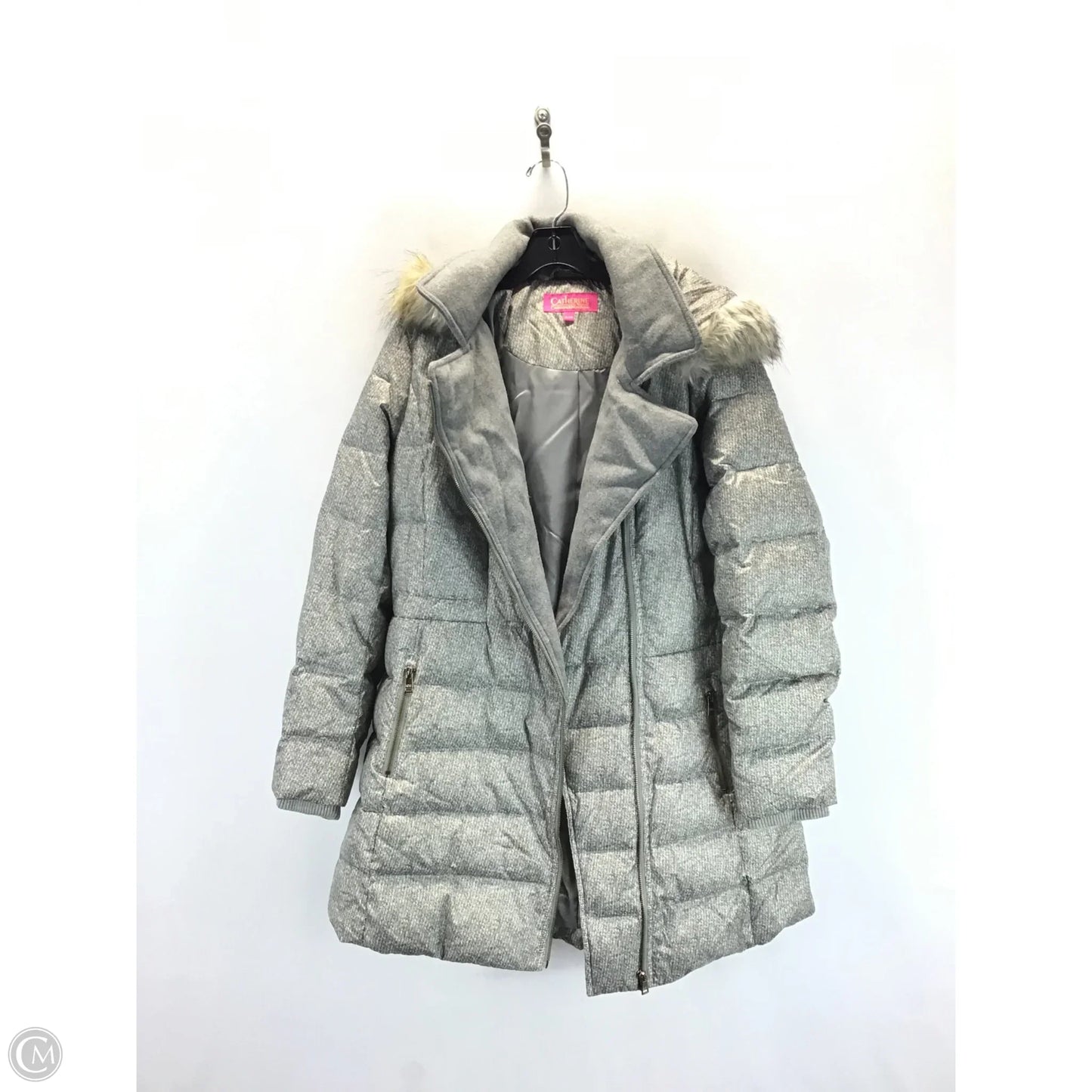 Coat Puffer & Quilted By Catherine Malandrino In Grey, Size: Xl
