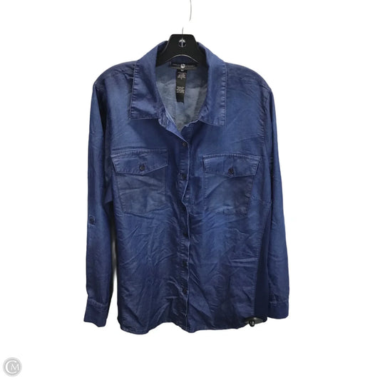 Top Long Sleeve By Ashley Stewart In Blue, Size: 16