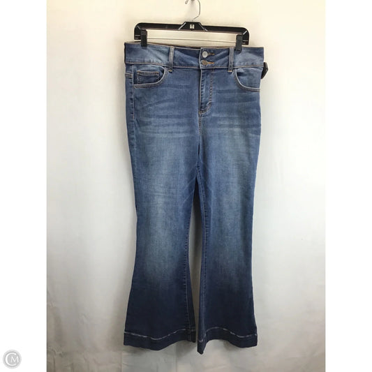 Jeans Flared By Forever 21 In Blue Denim, Size: 12