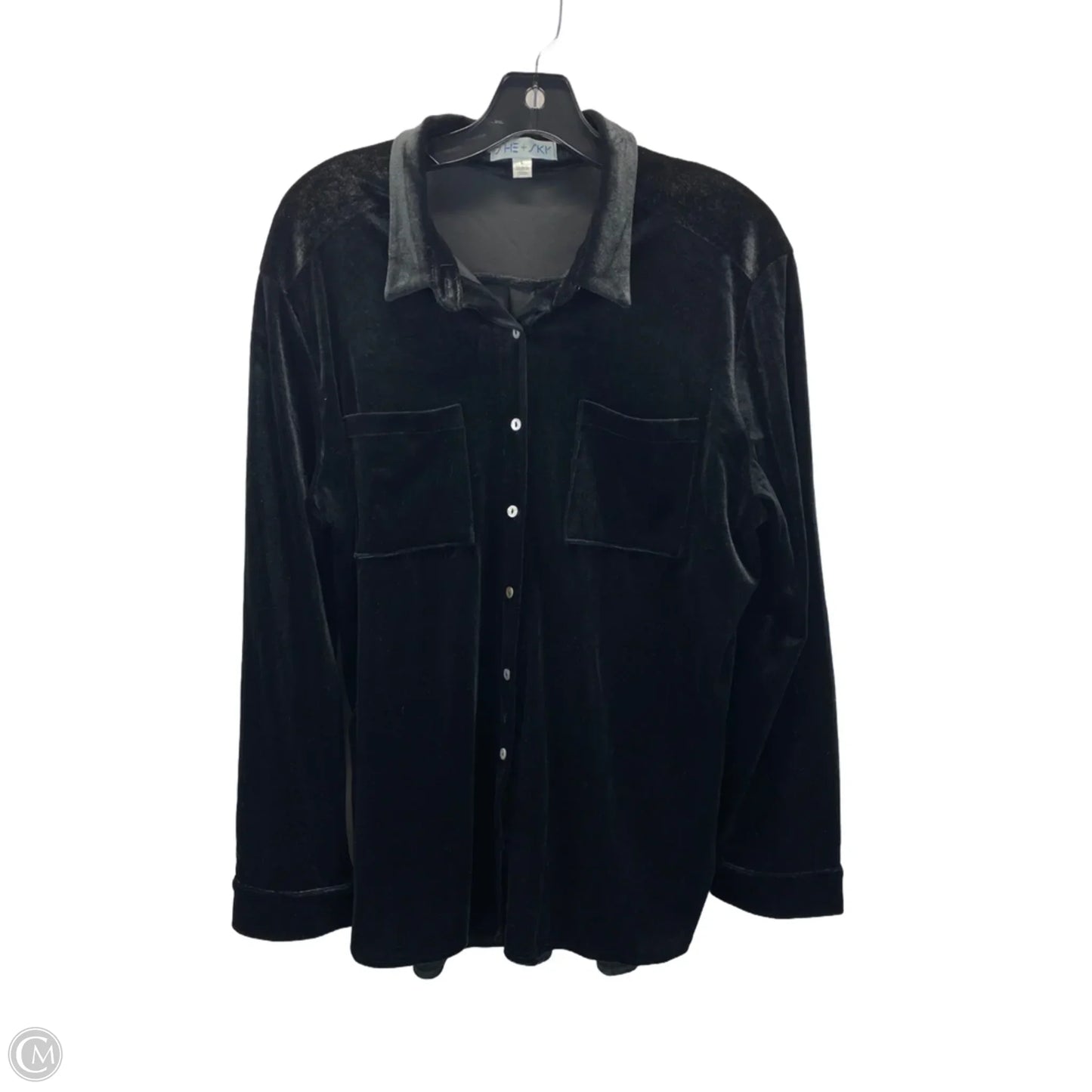 Top Long Sleeve By She + Sky In Black, Size: L
