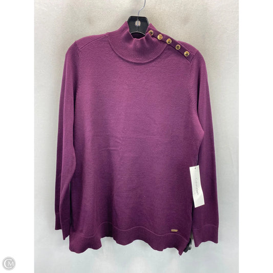 Sweater By Calvin Klein In Purple, Size: M
