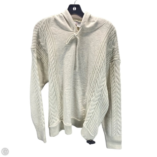 Sweatshirt Hoodie By Liz Claiborne In Cream, Size: Xl