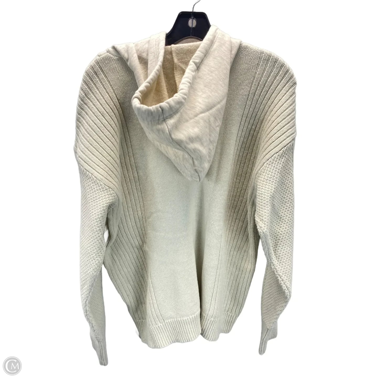 Sweatshirt Hoodie By Liz Claiborne In Cream, Size: Xl