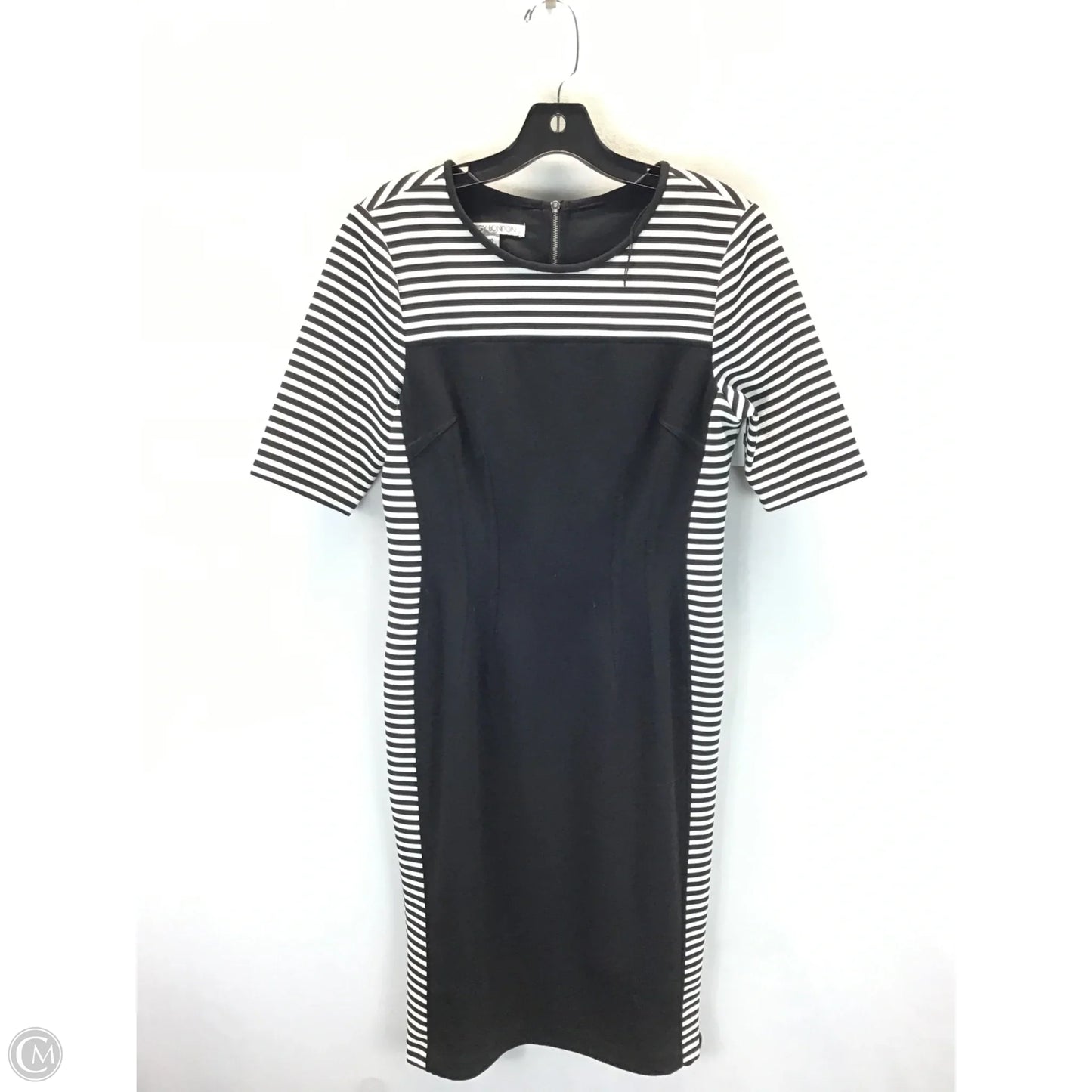 Dress Casual Midi By Maggy London In Black & White, Size: 10