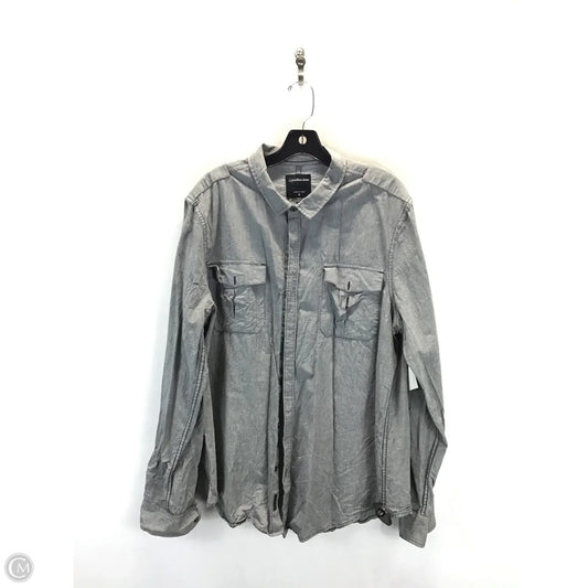 Top Long Sleeve By Calvin Klein In Grey, Size: Xl
