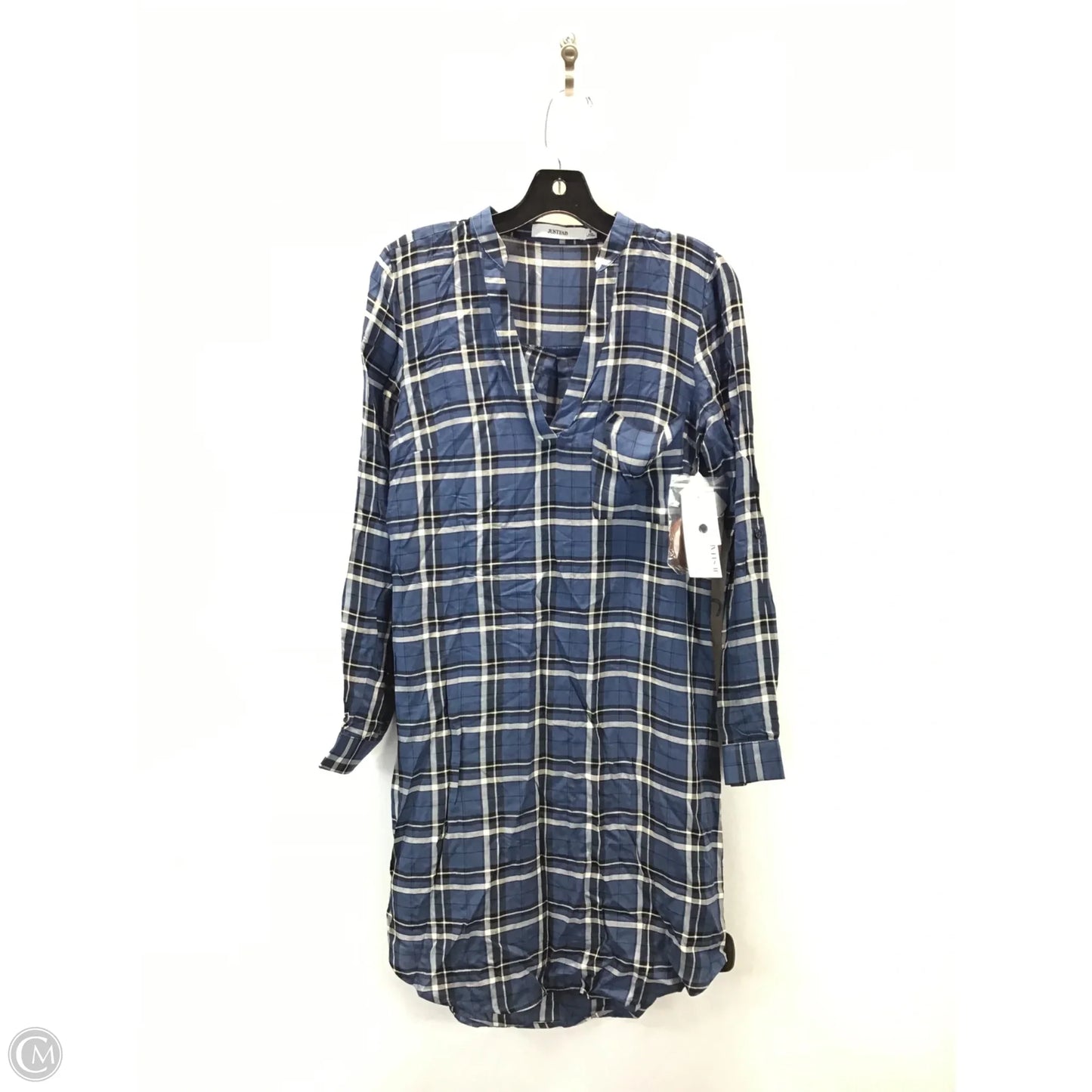 Dress Casual Midi By Justfab In Plaid Pattern, Size: S