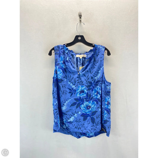Top Sleeveless By Loft In Blue, Size: L