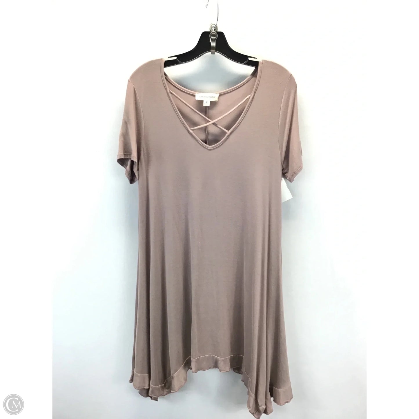 Tunic Short Sleeve By Clothes Mentor In Taupe, Size: M
