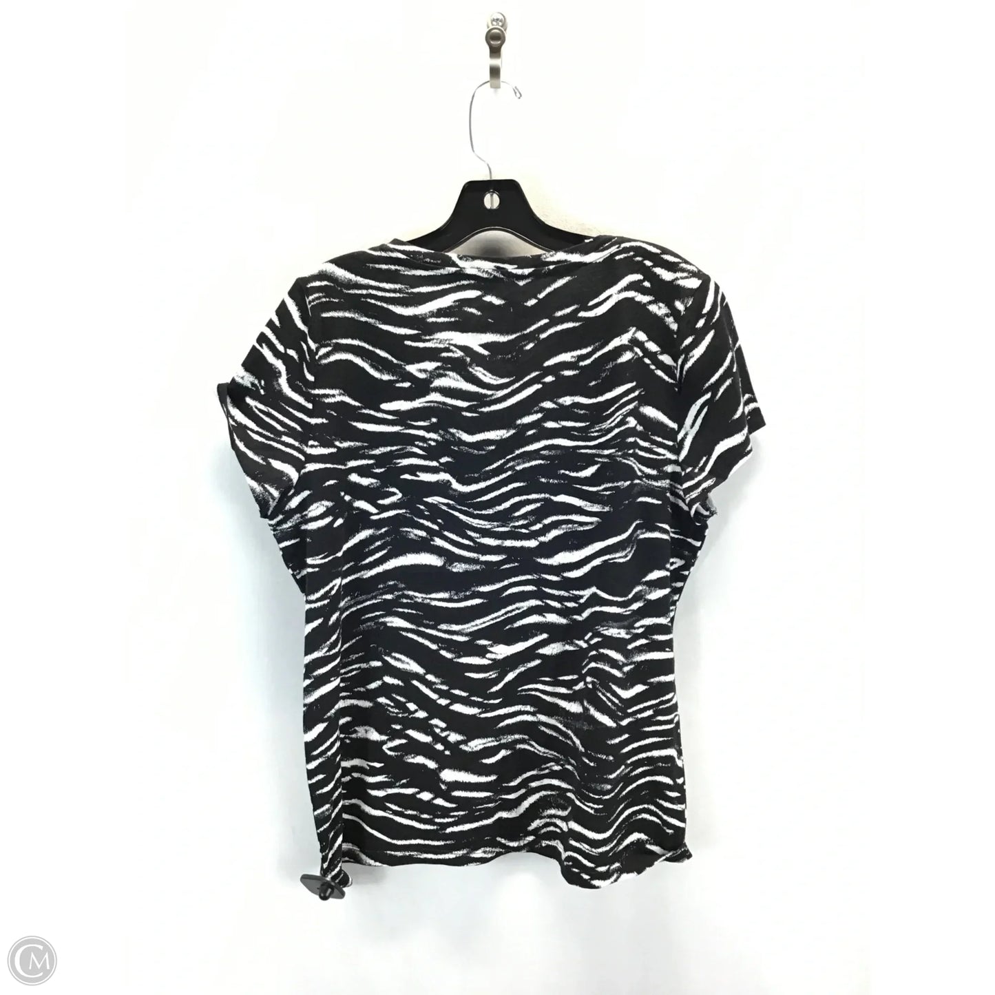 Top Short Sleeve By International Concepts In Zebra Print, Size: L