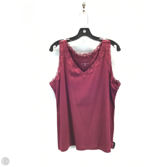 Top Sleeveless By Karen Scott In Maroon, Size: Xl