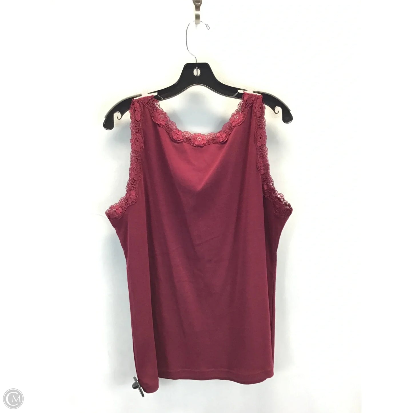 Top Sleeveless By Karen Scott In Maroon, Size: Xl