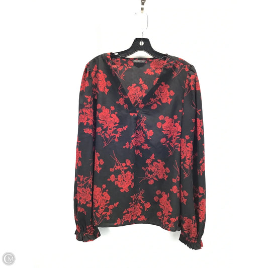 Top Long Sleeve By Shein In Black & Red, Size: 1x