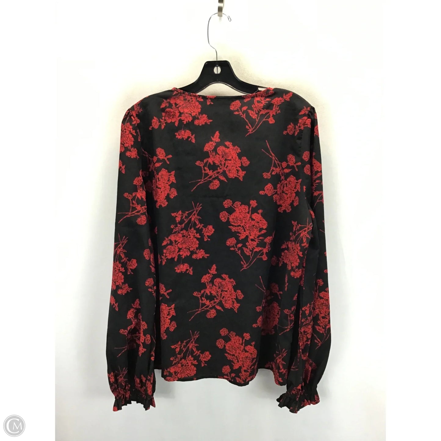 Top Long Sleeve By Shein In Black & Red, Size: 1x