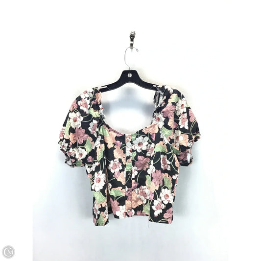 Top Short Sleeve By Who What Wear In Floral Print, Size: Xl