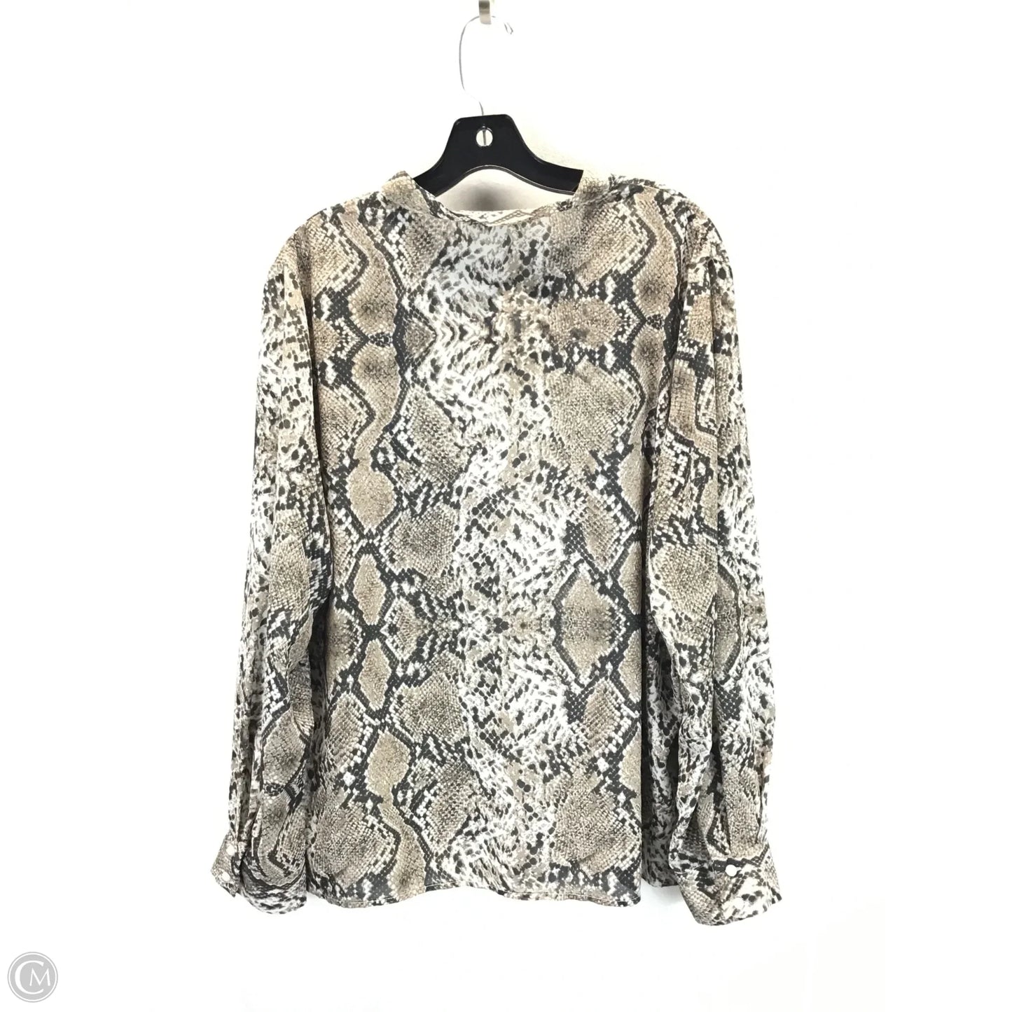 Top Long Sleeve By Shein In Snakeskin Print, Size: 1x