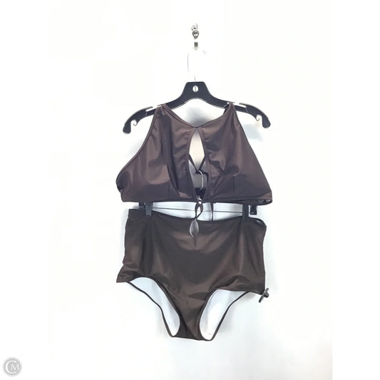 Swimsuit By Clothes Mentor In Brown, Size: 3x