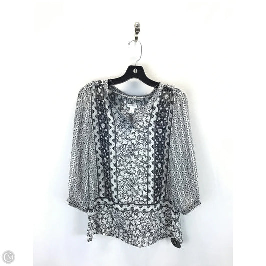 Top 2pc 3/4 Sleeve By Old Navy In Black & White, Size: M