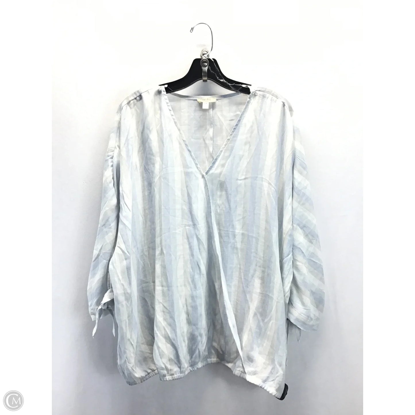 Top Long Sleeve By Clothes Mentor In Blue & Grey, Size: 2x