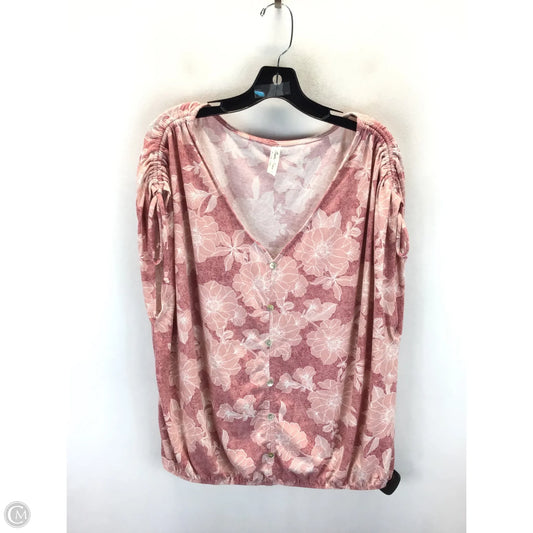 Top Short Sleeve By Clothes Mentor In Floral Print, Size: 2x