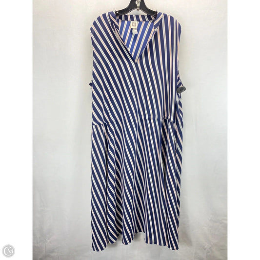 Dress Casual Midi By Anne Klein In Striped Pattern, Size: 3x