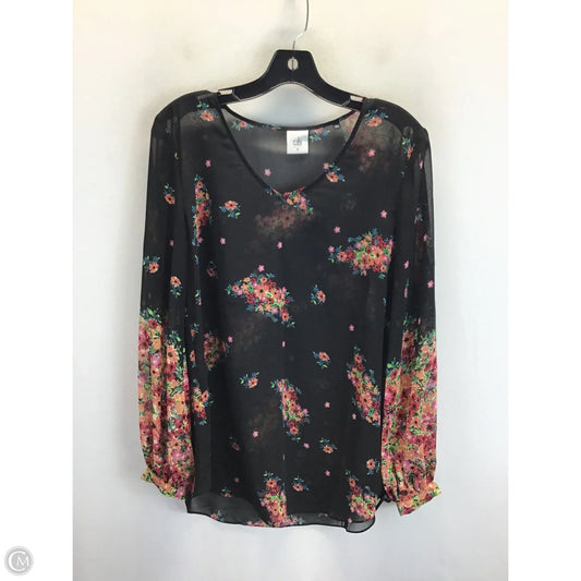 Top Long Sleeve By Cabi In Floral Print, Size: M