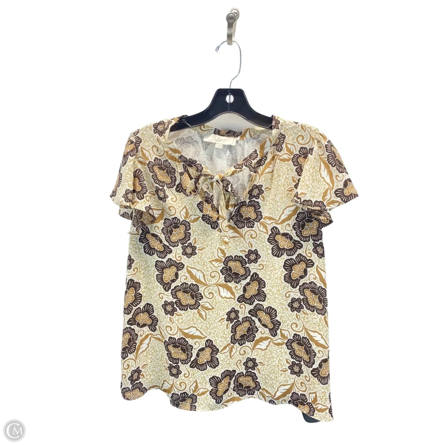 Top Short Sleeve By Loft In Brown, Size: S