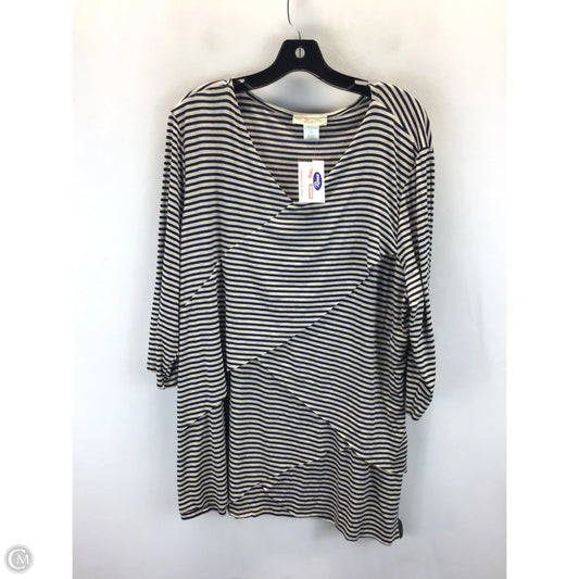Top Long Sleeve By Clothes Mentor In Striped Pattern, Size: 1x