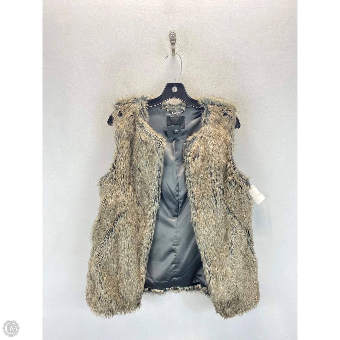 Vest Faux Fur & Sherpa By Banana Republic In Brown & Cream, Size: M